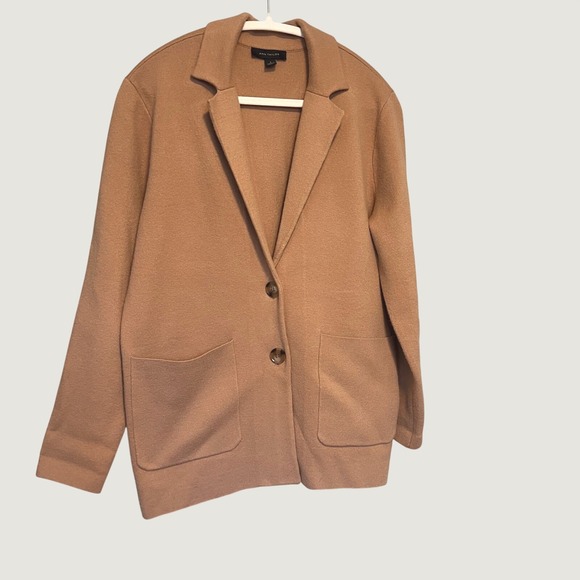 Ann Taylor Sweaters - Ann Taylor Womens Camel Knit Blazer Coatigan Tan Size S Pockets Professional